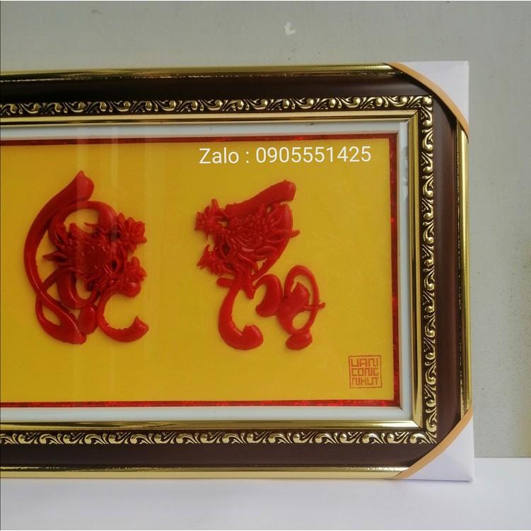 Tranh thư pháp PHÚC LỘC THỌ đầu rồng.Quà tặng mừng tân gia, quà khai trương, quà mừng thọ ông bà cha mẹ.Quà biếu tết