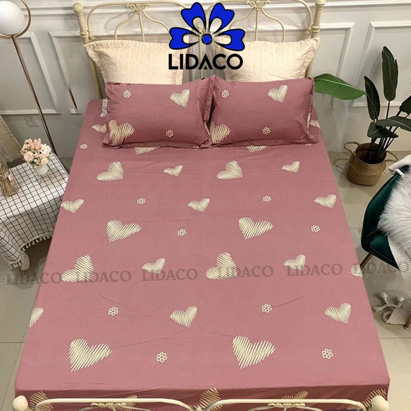 Hình ảnh Bộ ga giường poly cotton LIDACO drap giường đủ size nệm 1m2, 1m4, 1m6, 1m8