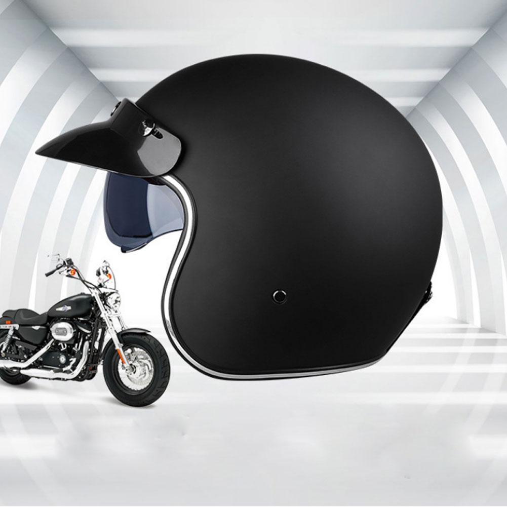 Retro Motorcycle Helmet 3/4 Open Face Dual Lens Electric Bicycle Helmet Summer Motorbike Helmet