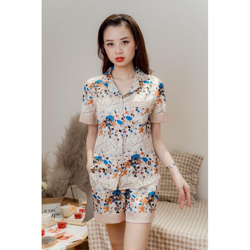 Bộ Đùi Nữ Họa Tiết - Vadesi, Pijama Lụa Cao Câp, Đồ Ngủ Đẹp, Thời Trang Nữ,