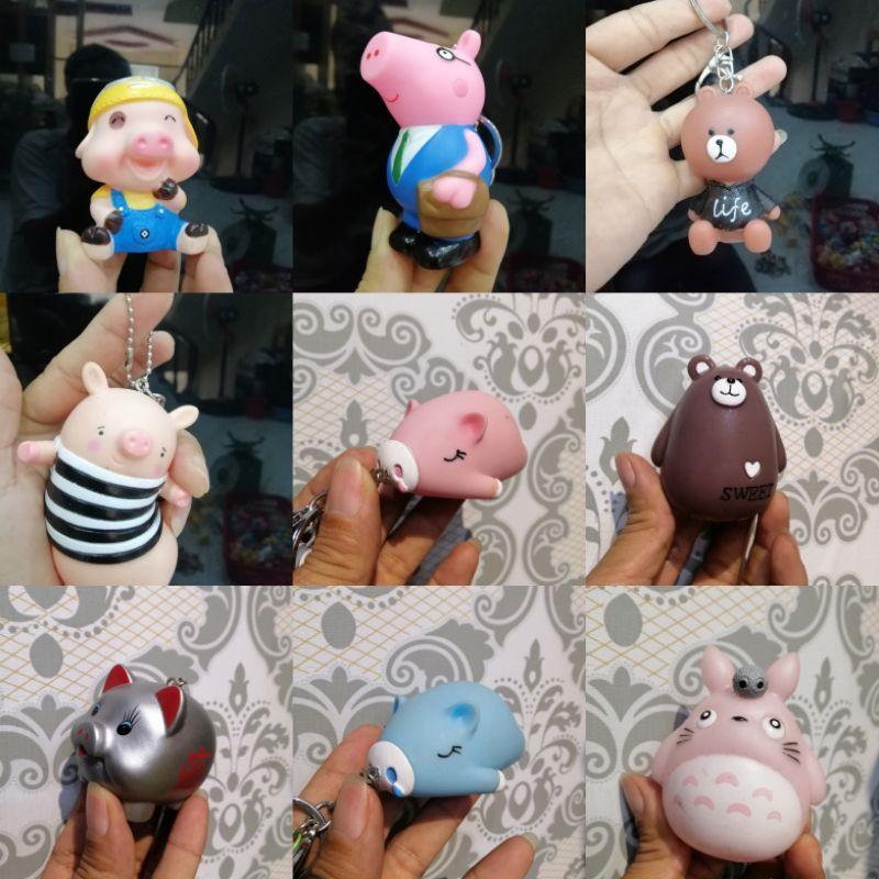 MÓC KHÓA THÚ DẺO BÓP KÊU NHIỀU MẪU