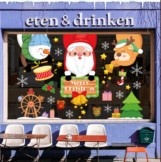 Decal trang trí Noel hít tĩnh điện - Đêm Noel cùng nhau đánh trống thổi kèn