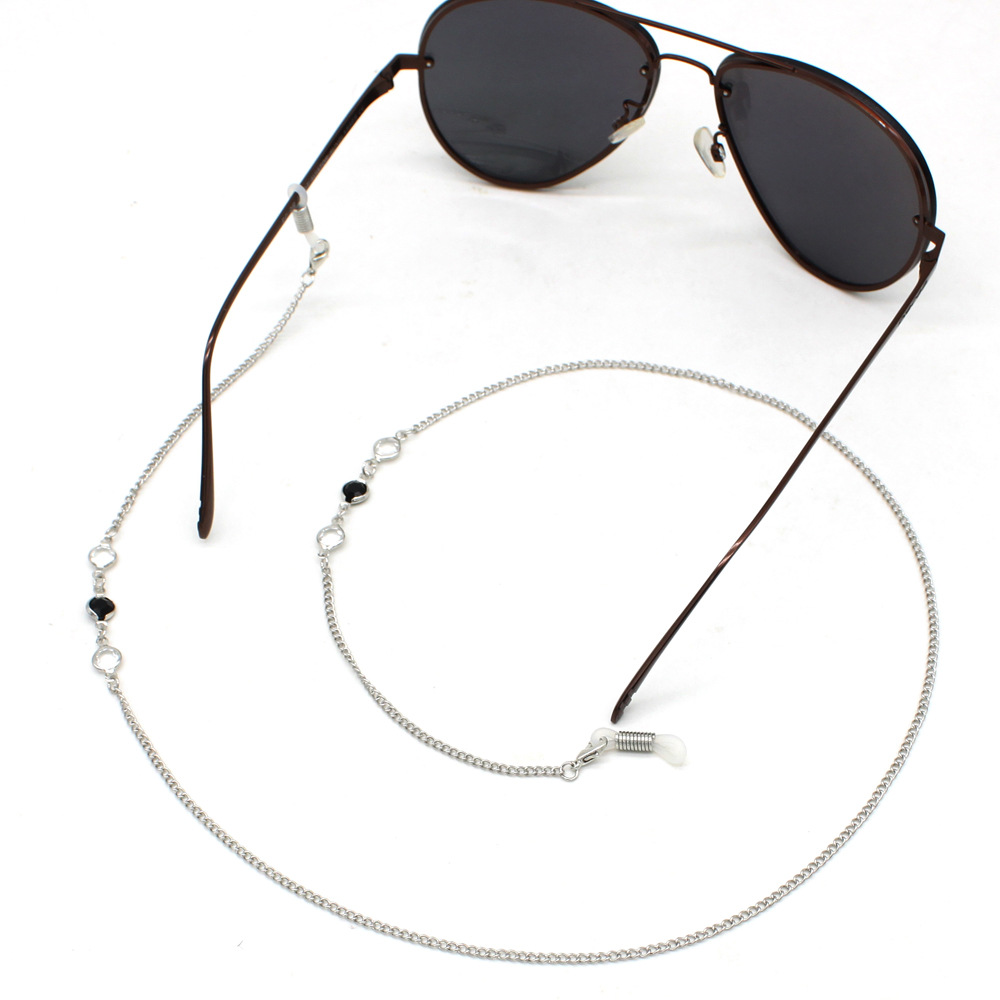 Chain kính Dây chuyền đeo gọng kính râm nam nữ cá tính pha lê stone tối giản màu đen và trắng basic unisex trend hot