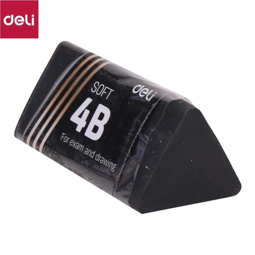 Tẩy 2B Deli, 40×19×19mm, Đen - 30 viên/hộp - EH01720