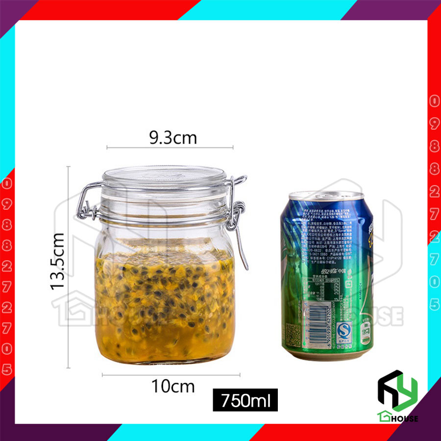 ITALY-Hũ thủy tinh nắp cài FIDO - Bormioli Rocco - 750ml - Siêu kín hơi - Glass jar with airtight lid