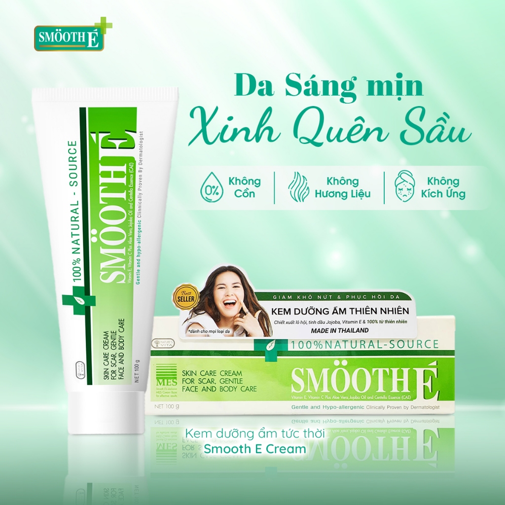 Kem Dưỡng Ẩm Mờ Thâm Mụn Sáng Da Thái Lan Smooth E Cream