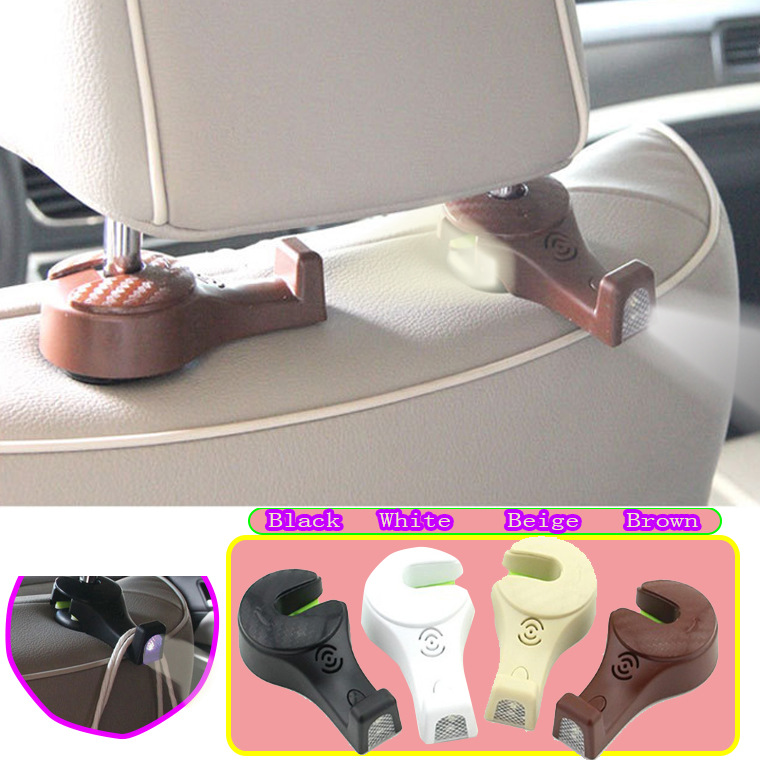 Móc khoa treo đồ vật có đèn led ghế sau xe hơi