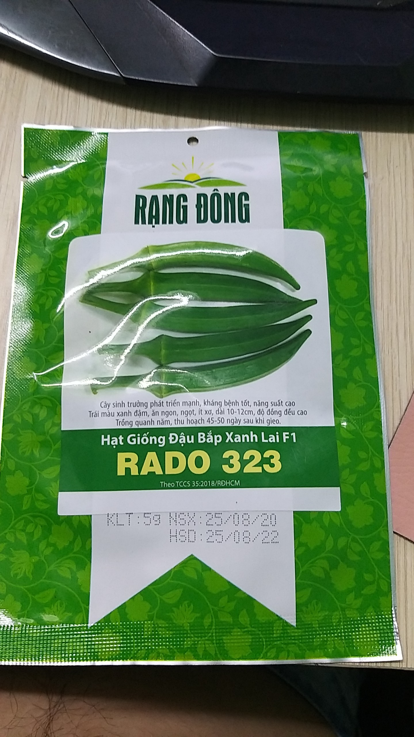 HẠT GIỐNG ĐẬU BẮP XANH RADO 323 - SIÊU TRÁI, PHÁT TRIỂN CỰC MẠNH, TRÁI NGON, ÍT XƠ,  CHỊU NHIỆT, CHỐNG SÂU BỆNH TỐT