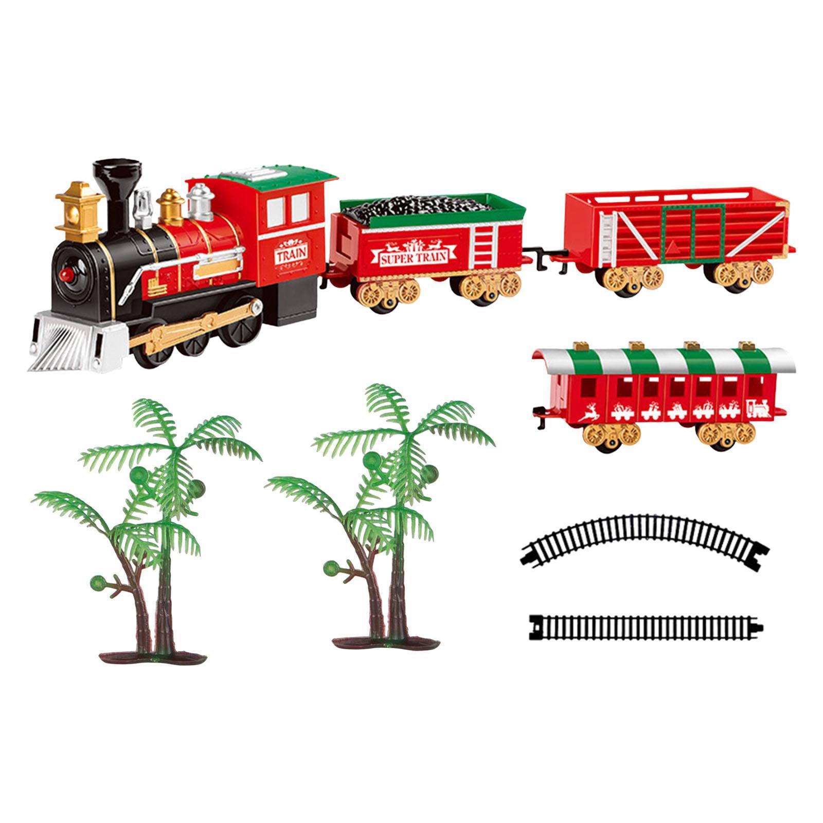 Electric Train Set Railway Tracks Toys Xmas Train Puzzle Toys for Kids Gifts