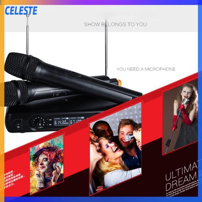 Bộ Micro Hát Karaoke Không Dây Chuyên Nghiệp Có Màn Hình LCD