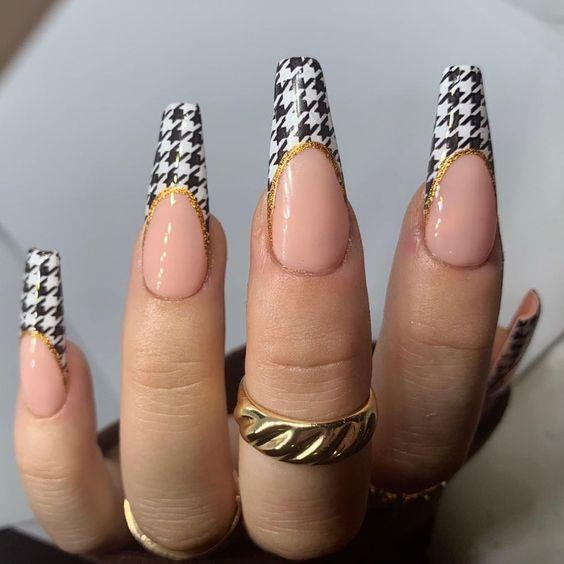 Sticker 3D Sọc Nanh Sói HOUNDSTOOTH | Hình Dán Móng DH-068