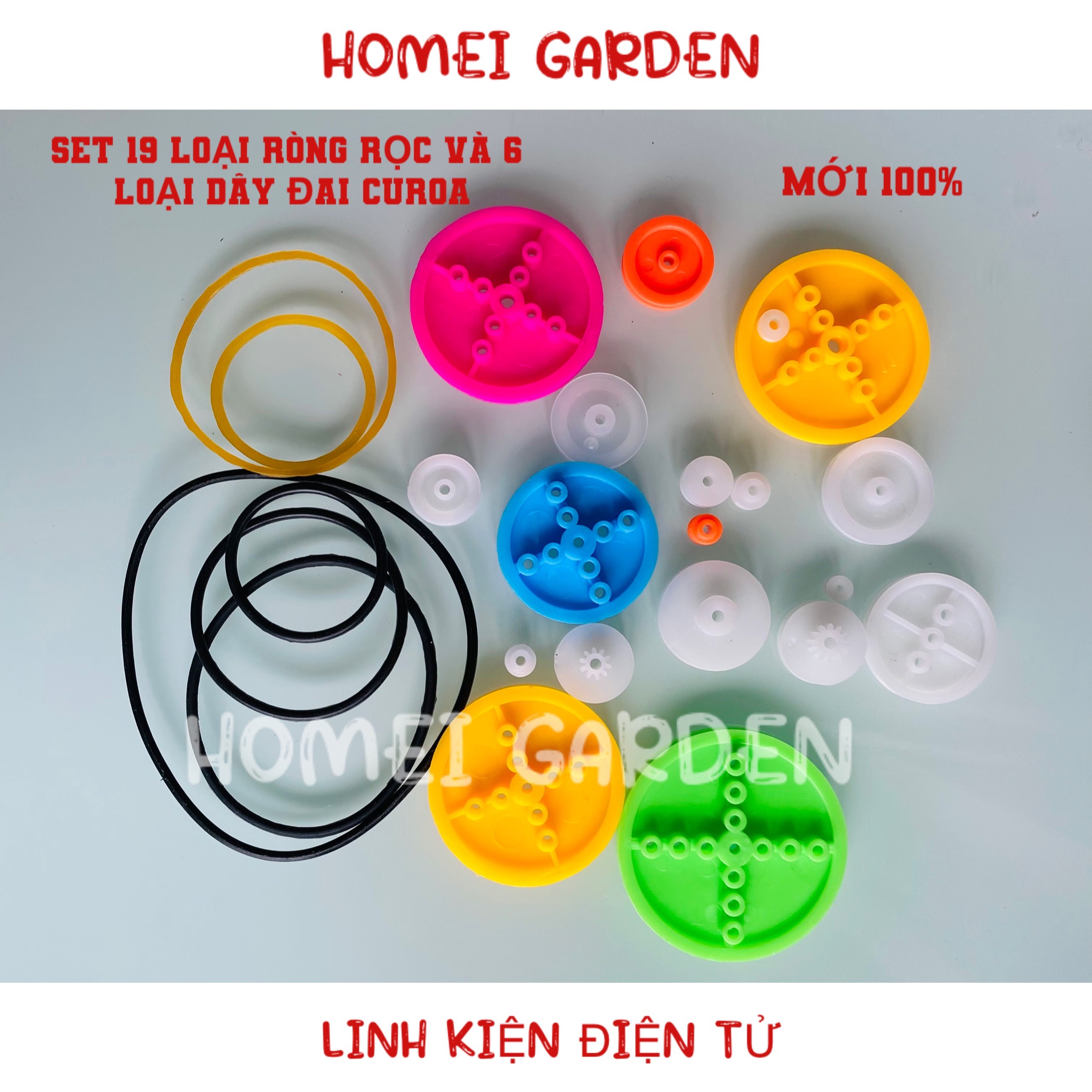 Bộ 19 loại ròng rọc và 6 loại dây curoa thông dụng để làm đồ chơi DIY steam stem - Hm0169
