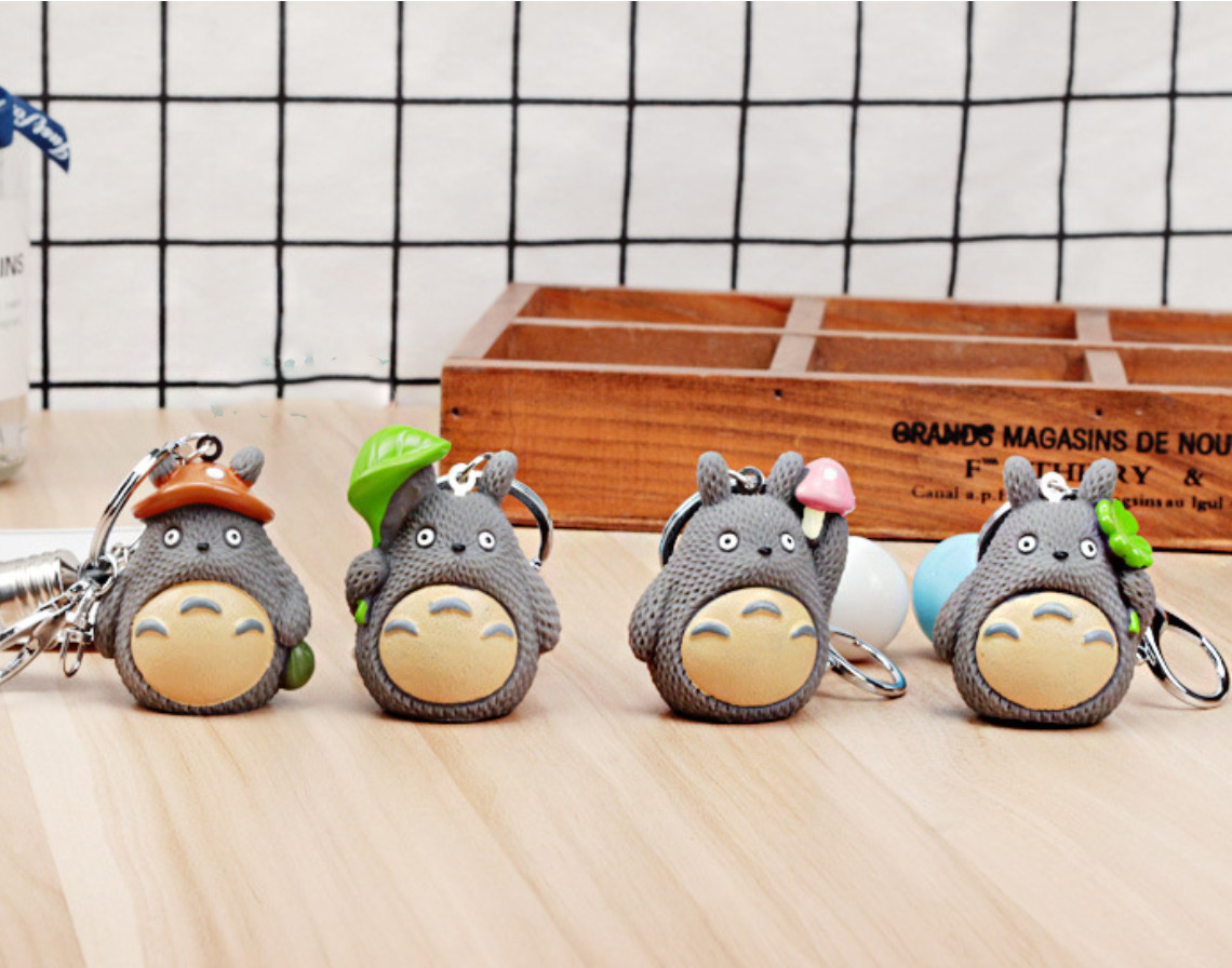 Móc khóa totoro có đèn trang trí balo cặp táp -Giao màu ngẫu nhiên