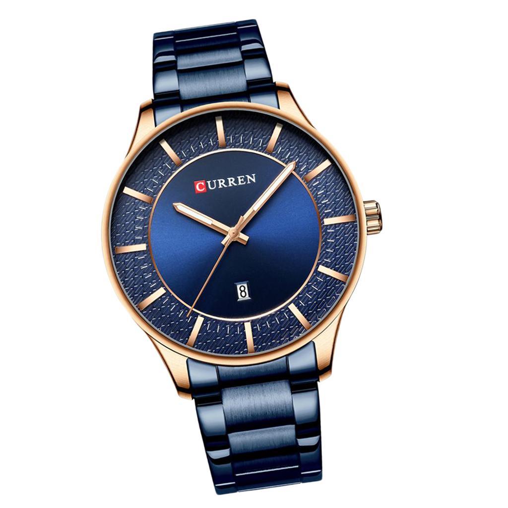 CURREN Mens 12-Hour Dials Analog Waterproof Watch Husband Wristwatch