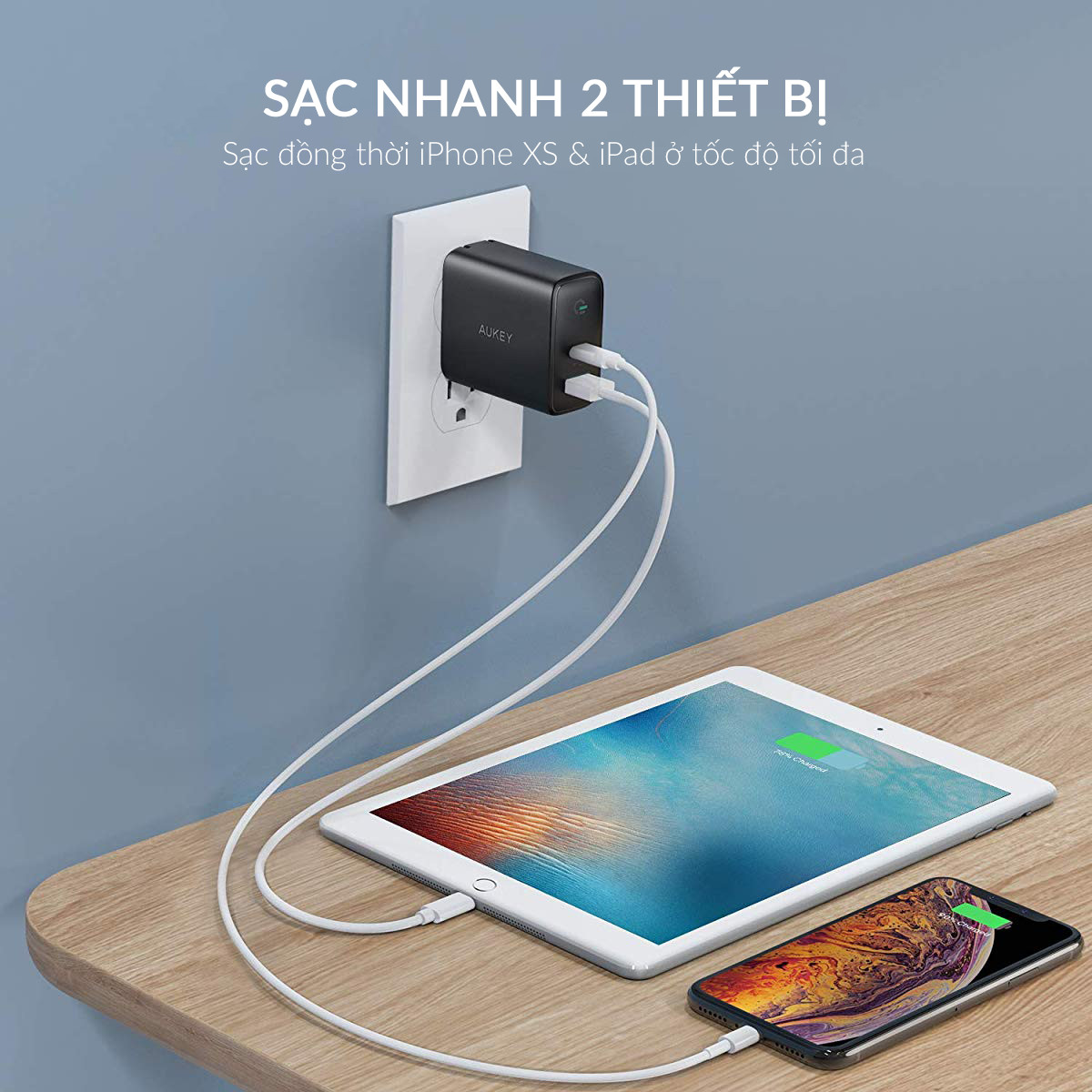 Cốc Sạc Sạc AUKEY PA-D1 Type C Power Delivery 30W Tích Hợp Công Nghệ Dynamic Detect  - Hàng Chính Hãng