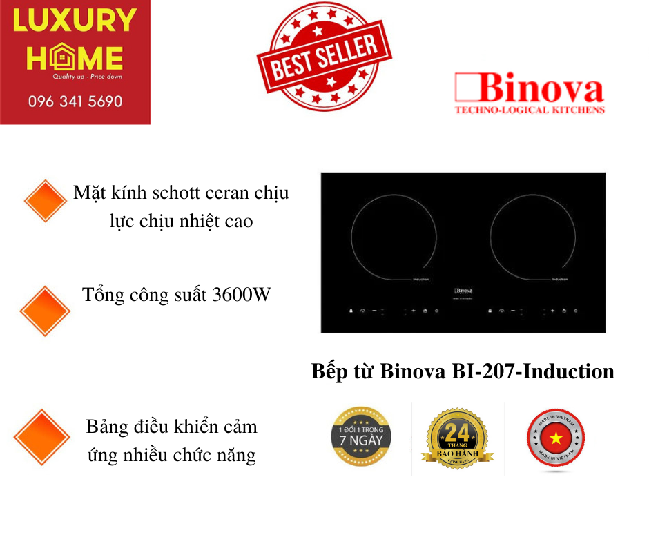 Bếp từ Binova BI-207-Induction - Hàng chính hãng