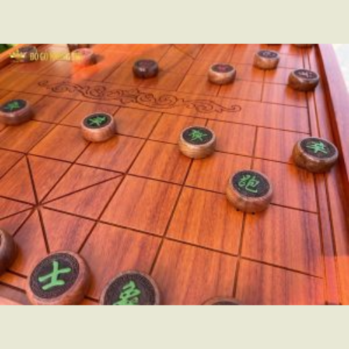 Bàn Cờ Tướng Gỗ Hương Chân Quỳ Hoa Mai- Ngăn Kéo Đựng Quân 4,5cm