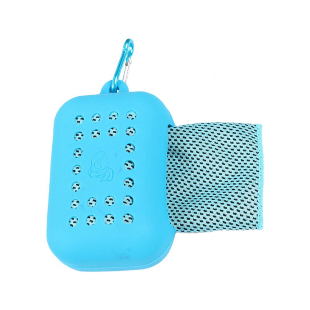 Khăn yoga thể thao có thể gập cảm giác làm mát khăn băng di động du lịch ngoài trời tập thể dục chạy túi silicon túi silicone Color: Light Grey