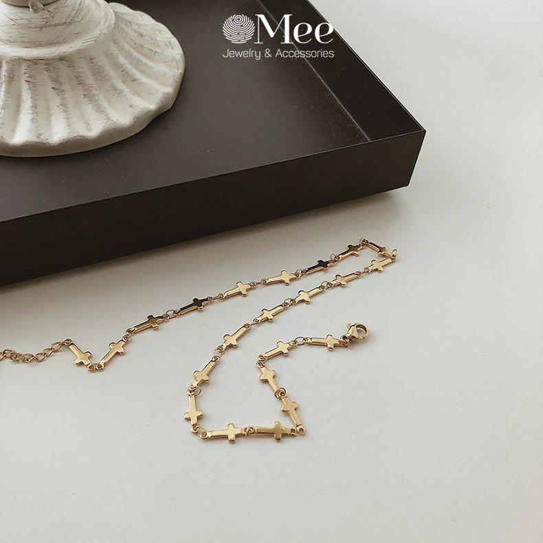 Vòng cổ choker chữ thập Mee dây chuyền titan cá tính - N2582