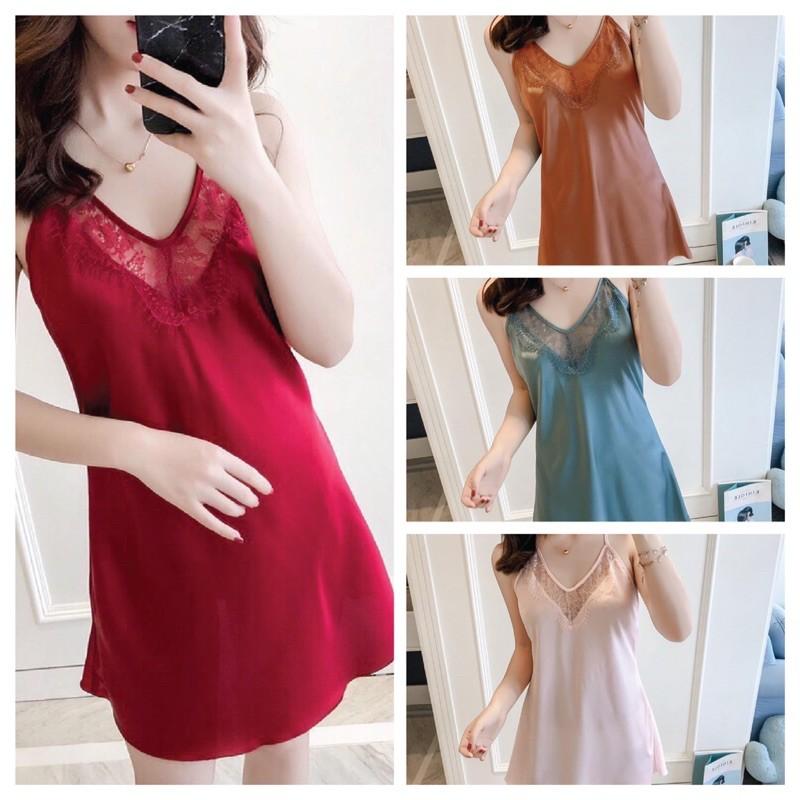 váy ngủ gợi cảm chất lụa satin cao cấp xavia Q28