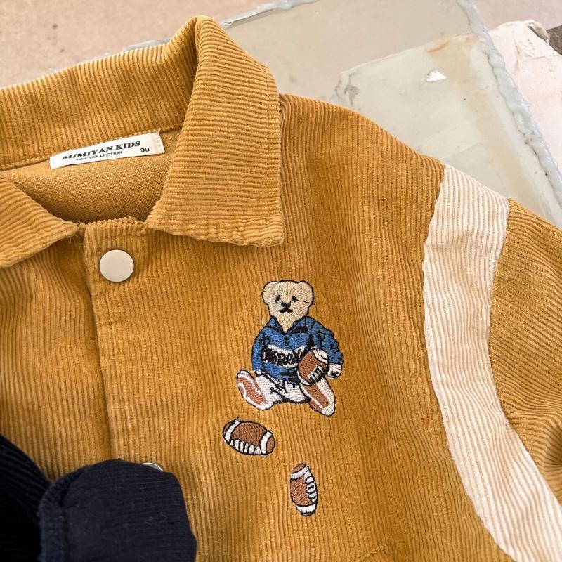 Áo khoác nhung nam nữ bomber unisex gió jacket cúc bấm form rộng local brand ulzzang phong cách hàn quốc đep In Gấu