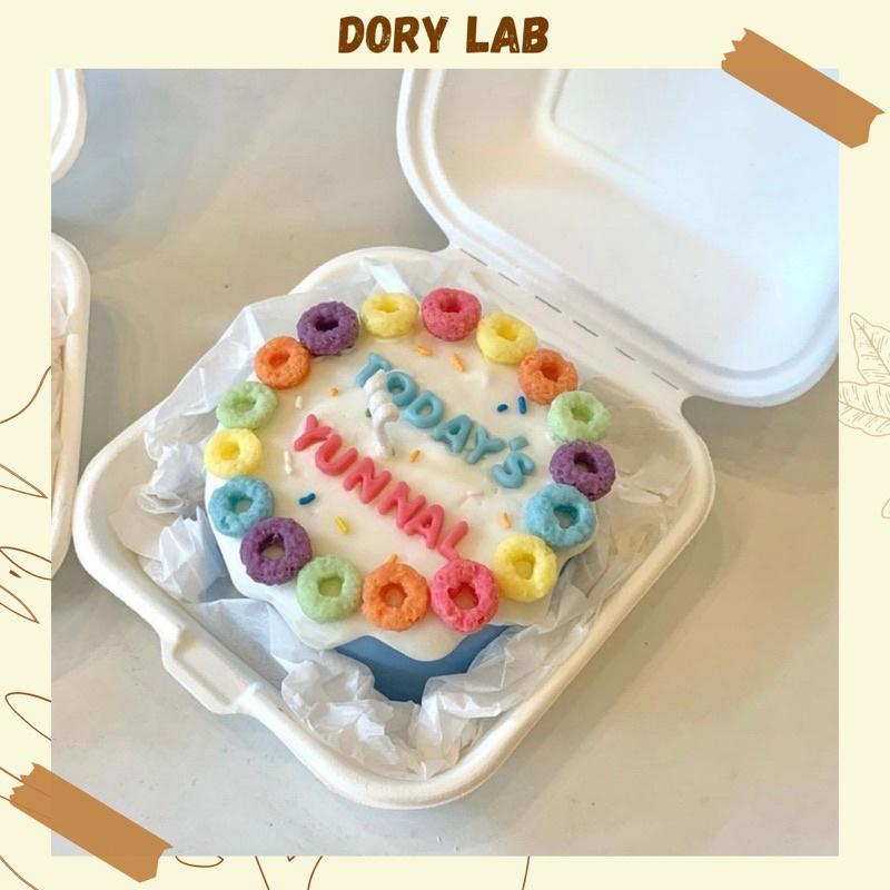 Nến Thơm Handmade Bánh Kem Kẹo Ngũ Sắc Trang Trí Chữ Theo Yêu Cầu - Dory Lab