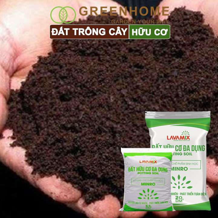 Đất Trồng Cây Greenhome, Bao 20dm3 (10kg), Đầy Đủ Dinh Dưỡng, Tiện Lợi, Dễ Sử Dụng, Chuyên Trồng Rau, Hoa, Kiểng