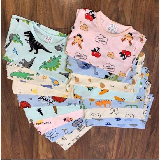 Đồ bộ bé trai bé gái quảng châu Quần áo trẻ em chất thun cotton cho bé trai từ 7-15kg (0-3 tuổi)
