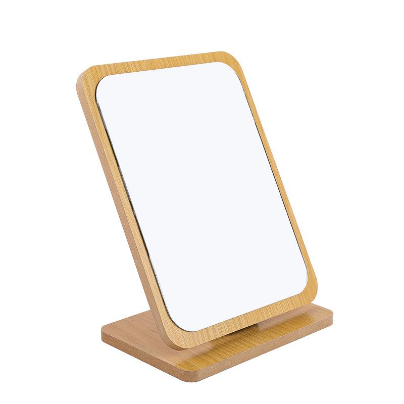Gương trang điểm bằng gỗ để bàn có thể xoay 260 độ