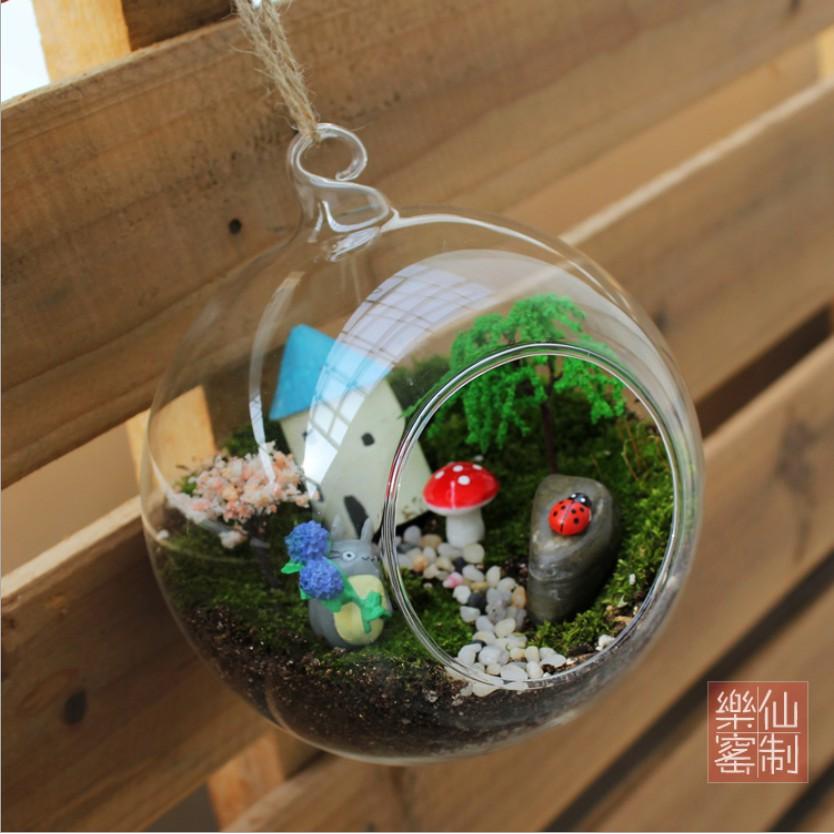 Cầu thủy tinh có móc treo làm trang trí bonsai tiểu cảnh