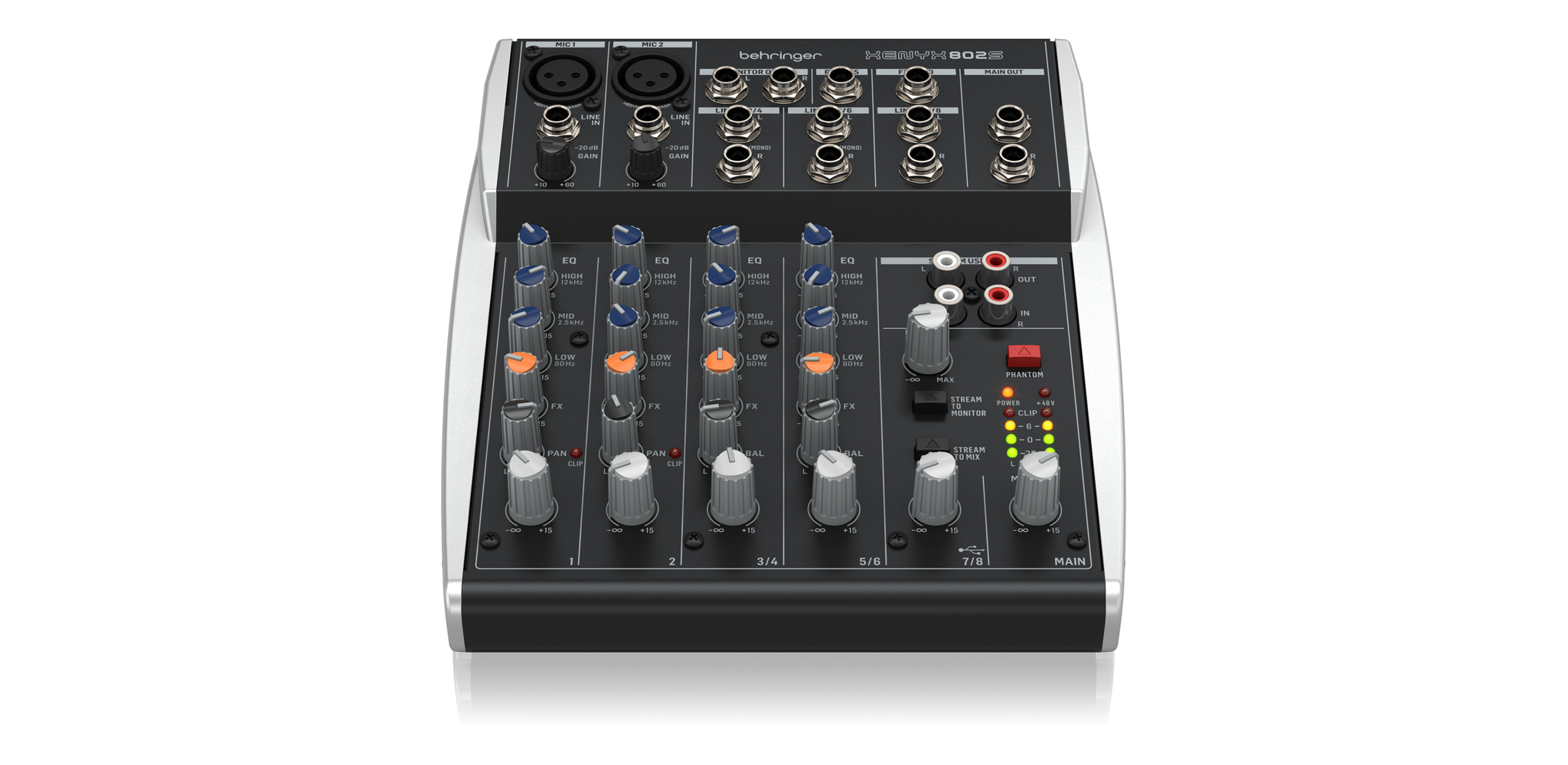 XENYX 802S Analog Mixer Behringer 8 in tích hợp USB Streaming Interface | Mixer cơ Behringer XENYX 802S- HÀNG CHÍNH HÃNG