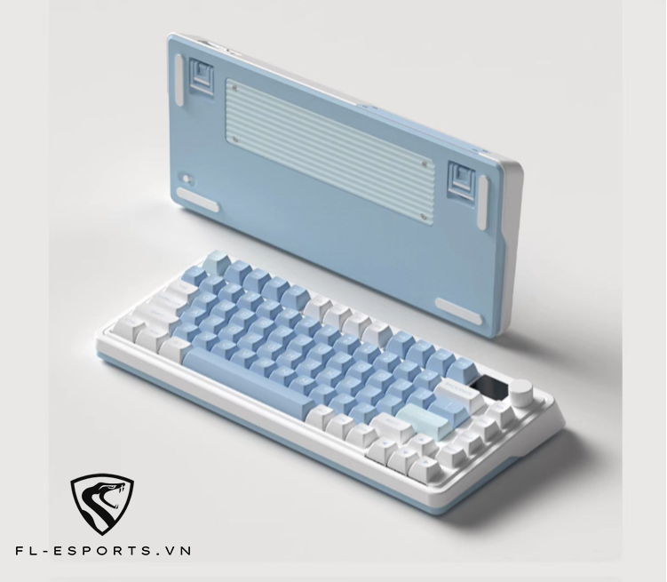 Bàn Phím FL-Esports CMK75 SAM Lake Placid Blue | 3 Mode | Màn hình TFT | Pin 3000mAh - Hàng chính hãng