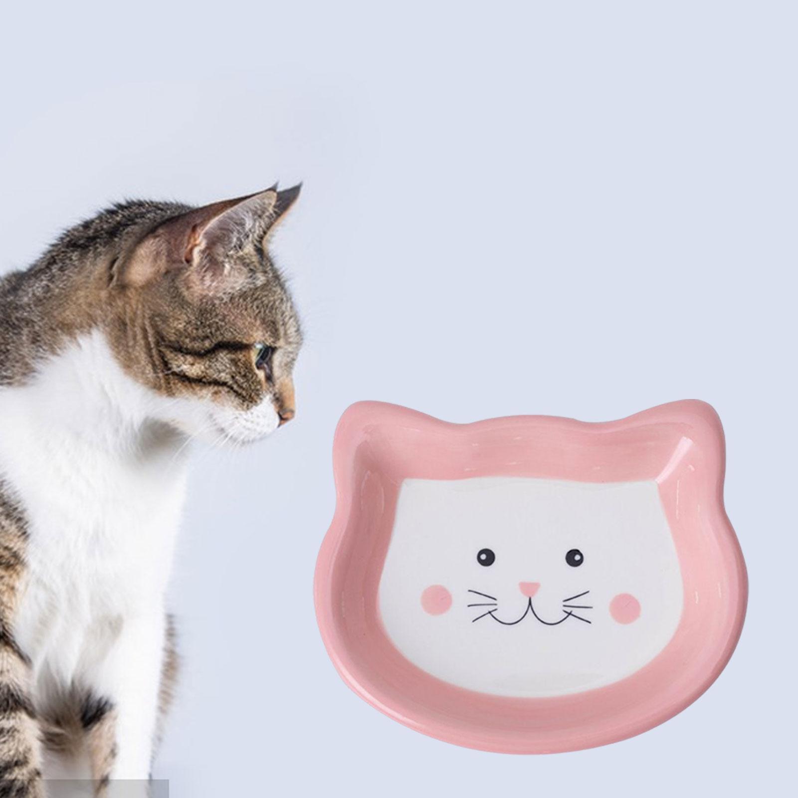 2pcs Cat Bowl Dish Pet Feeding Plate Chinchilla Bowl Small