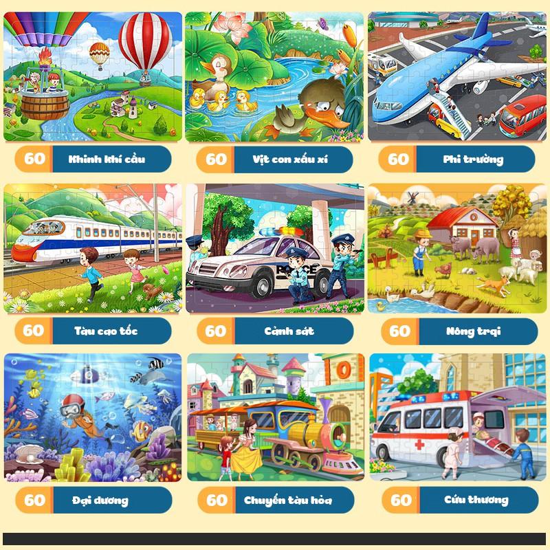 Đồ chơi tranh ghép hình 60 miếng gỗ puzzle - Bộ ghép hình - Tranh xếp hình