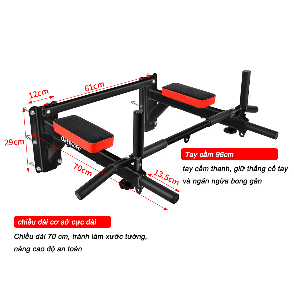 OneTwoFit Xà Đơn Pull-up xà ngang trong nhà Xà Đơn Đa Năng Treo Tường OT066RN