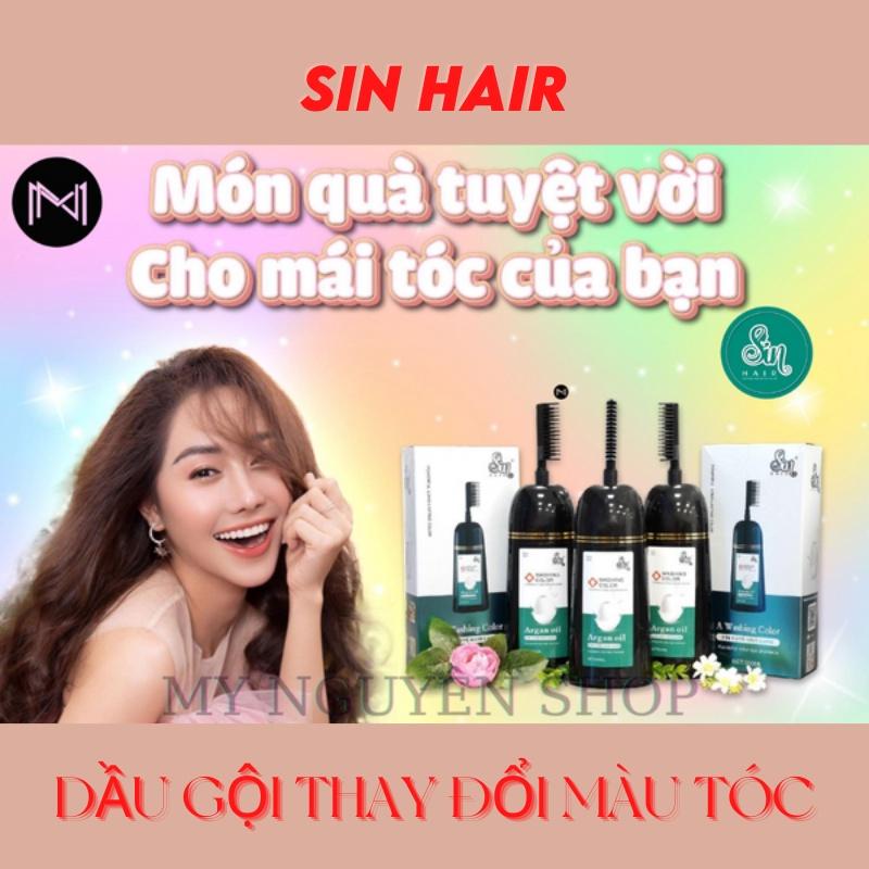 Dầu gội phủ bạc Sin Hair 500ml phủ màu xanh đen thời thượng