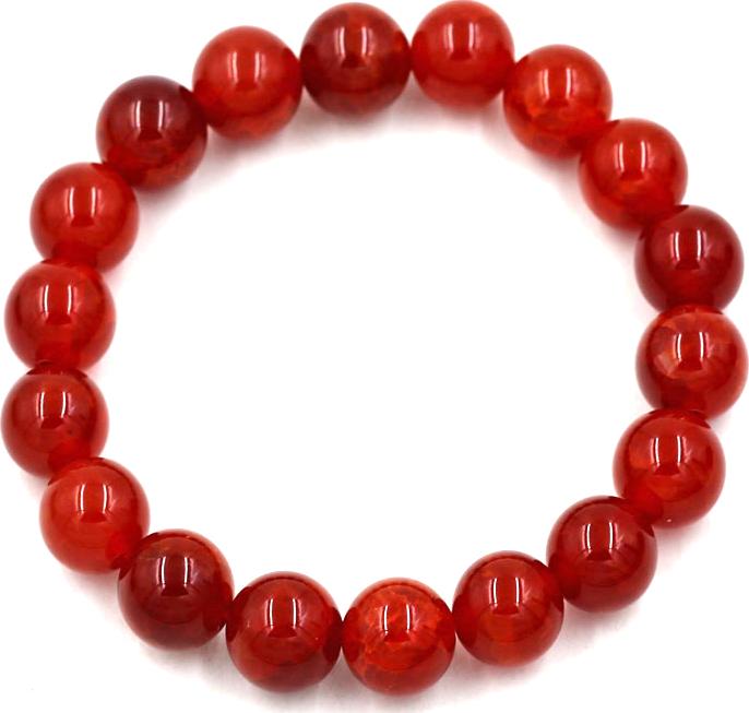Vòng tay chuối hạt đá vân rồng đỏ 10 ly 18 hạt