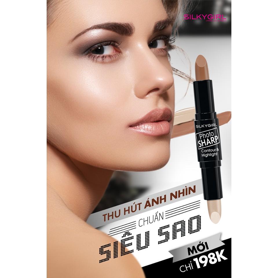 Tạo Khối Hai Đầu Dạng Thỏi Silkygirl Photosharp Contour &amp;amp; Highlight 8g