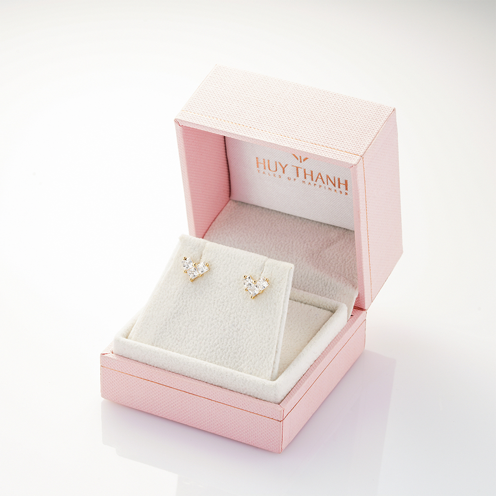 Bông Tai Nữ Vàng 14K BTAM76 Huy Thanh Jewelry