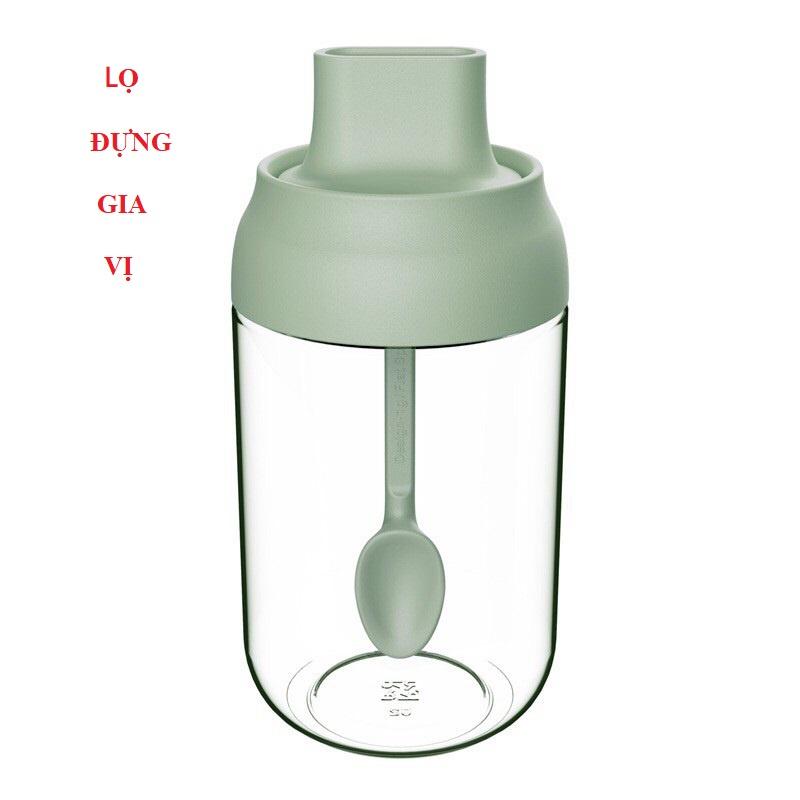 Lọ Thuỷ Tinh Đựng Gia Vị Dầu Ăn Mật Ong/Hộp Thủy Tinh Đựng Gia Vị 250ml Kèm Thìa