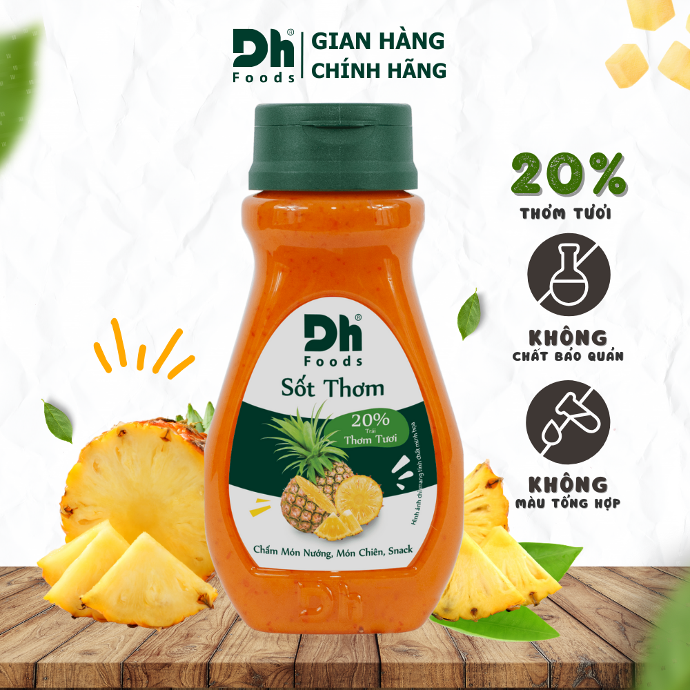 Sốt Thơm chua cay Dh Foods 200gr - gia vị trộn salad 20% thơm tươi, sốt chấm snack hải sản đồ nướng