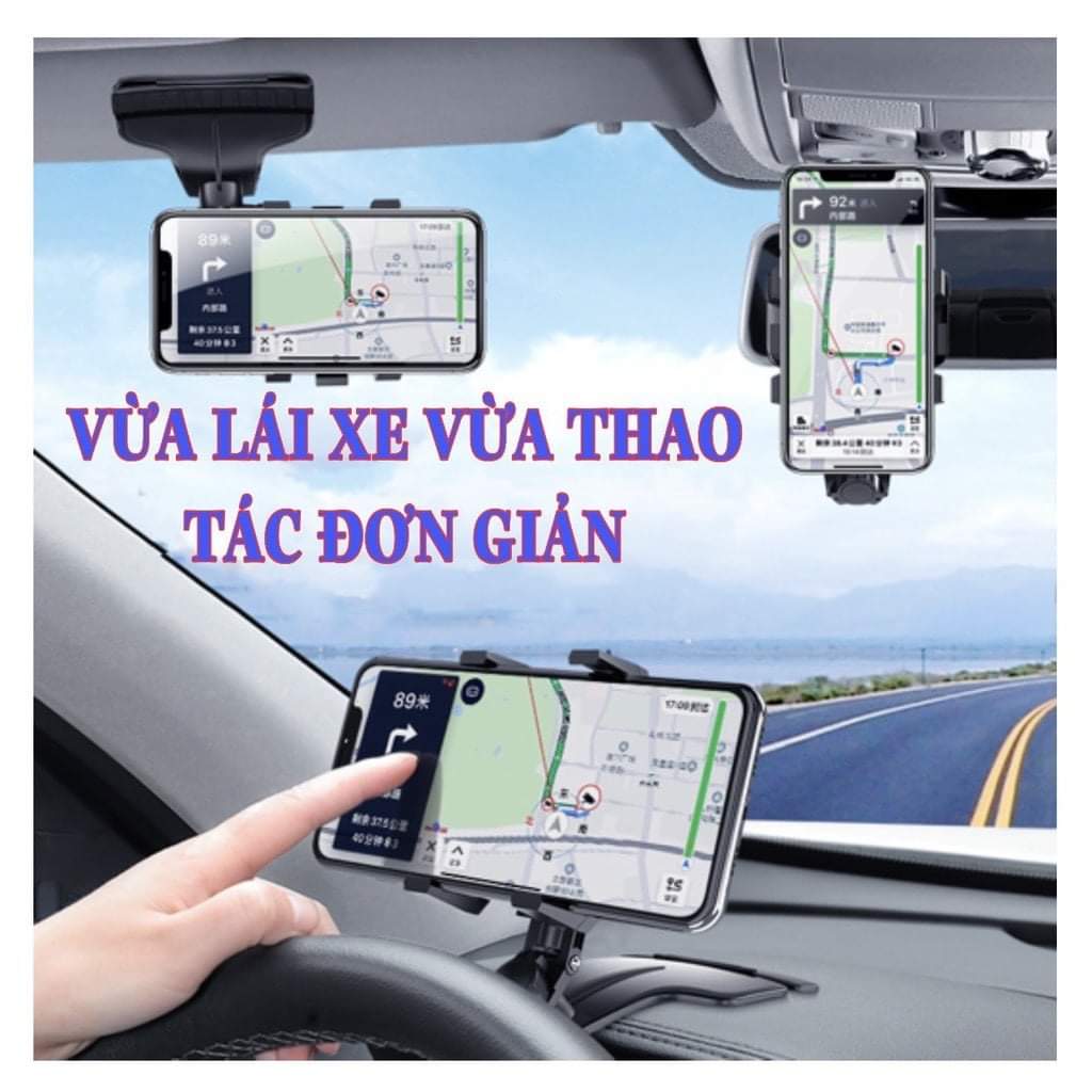 Giá đỡ Điện Thoại Ô Tô Xoay 360 Độ 1200 Độ kẹp Taplo Cho Xe Hơi và có bảng báo SĐT