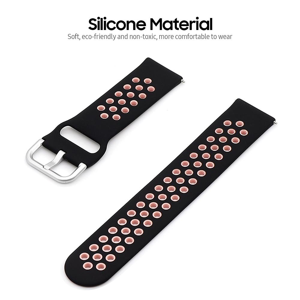Replaceable Silicone Watch Strap Buckle Breathable Watch Band Strap Compatible with 22mm Universal Smart Watch Grey&Blue