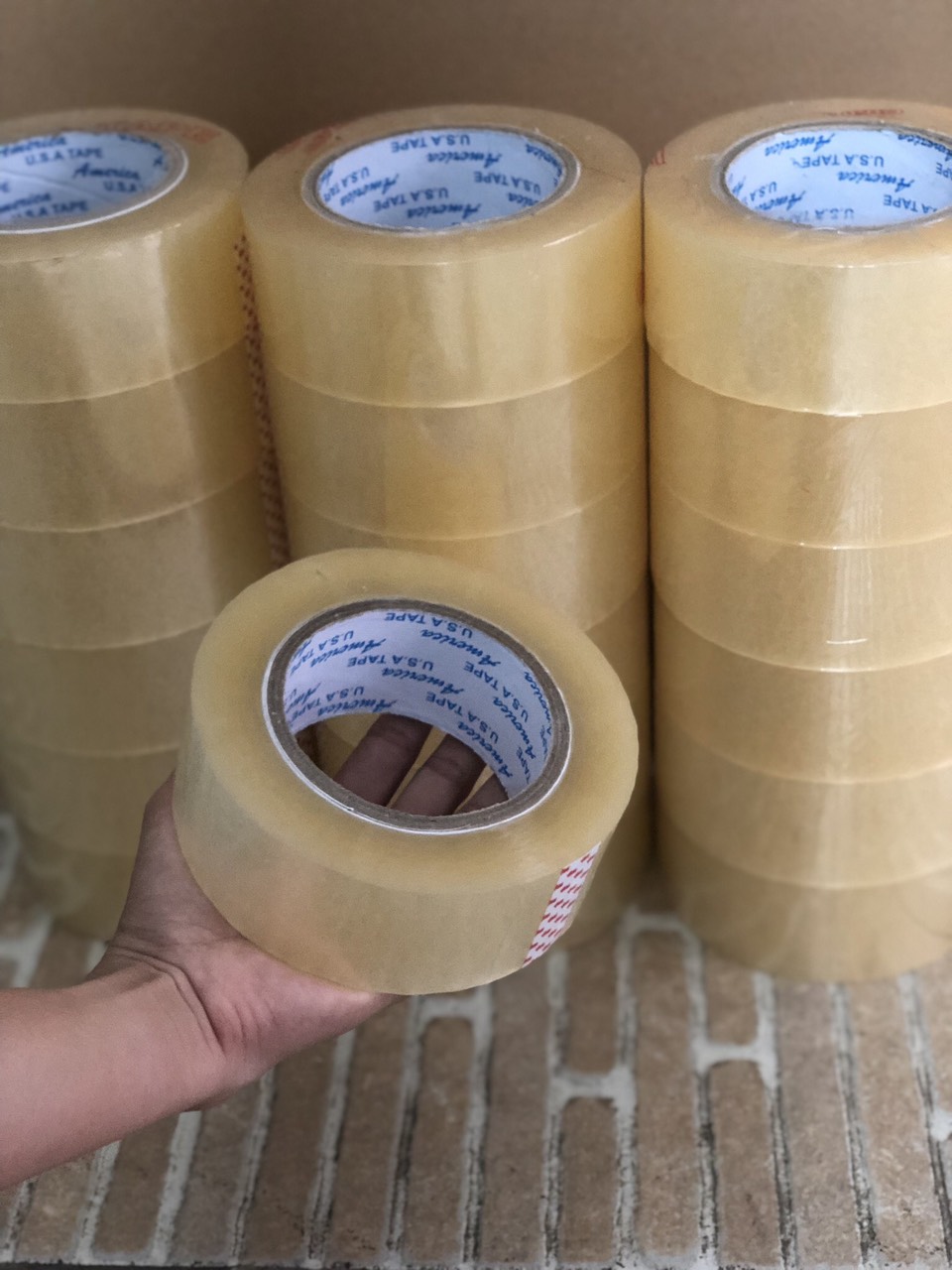 [Xả Kho ] cuộn băng keo trong 200 yard, băng keo dán thùng, băng keo trong, siêu dính, khỗ 4.8 cm
