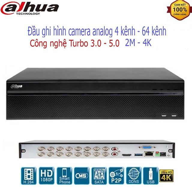 Đầu ghi hình analog Dahua XVR5104C và XVR5104H, XVR5108HS, XVR5116H, ghi hình đến 4K, H.265+,HDCVI/Analog/IP/TVI/AHD - Hàng Chính Hãng