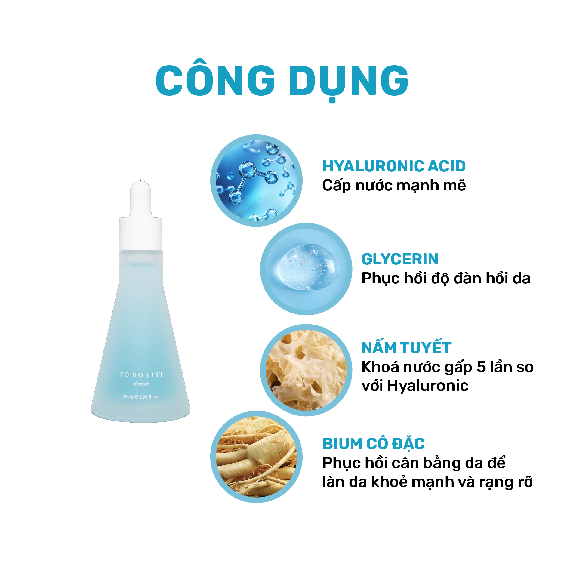 Tinh Chất Dưỡng Cấp Ẩm Cao Cấp To Do List Drech 58ml