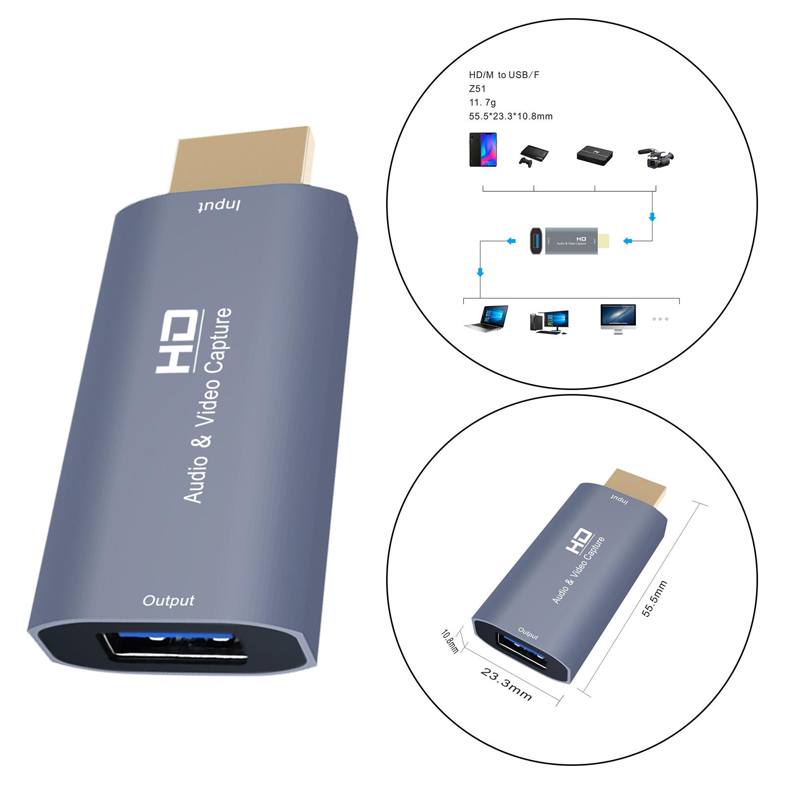 Audio Capture Cards 4K HDMI to USB HD for Gaming Streaming Live Broadcasting