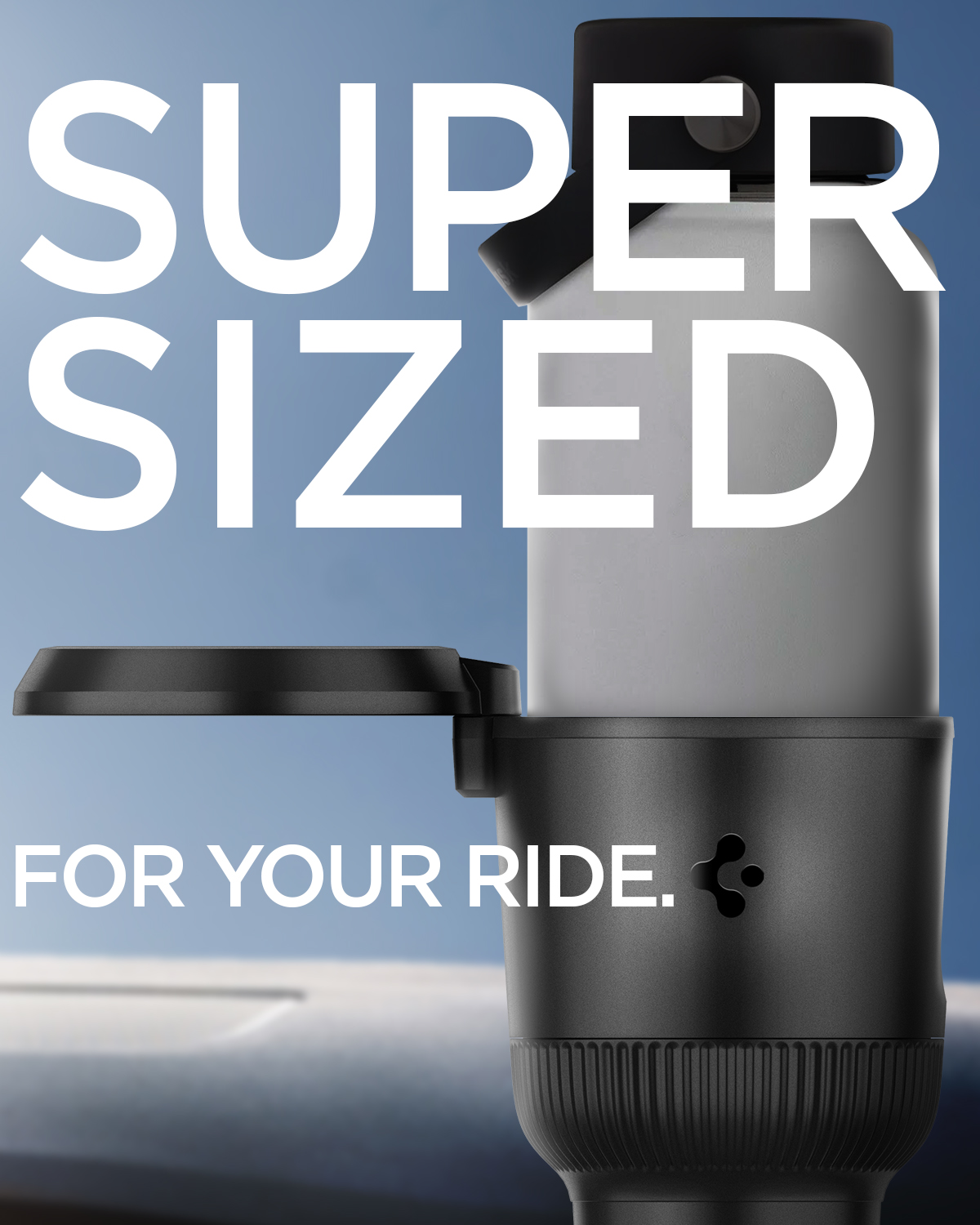 Phụ Kiện Để Ly Trên Xe Hơi Spigen Hydrohub Cup Holder Black CH100 - Hàng Chính Hãng
