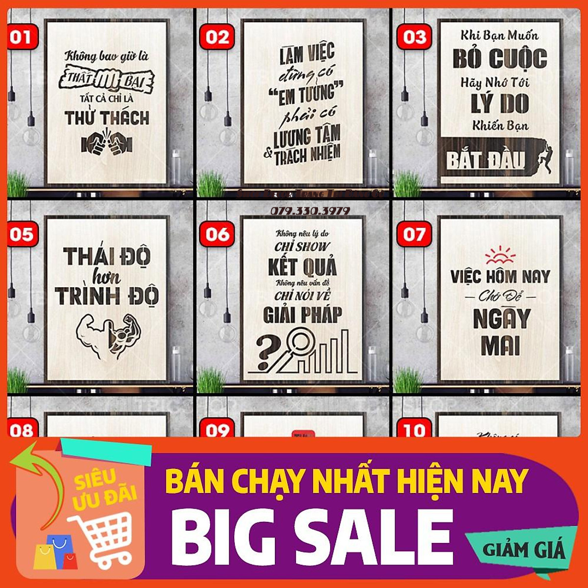 Đồ gỗ nội thất , Tranh slogan treo tường tạo động lực học tập