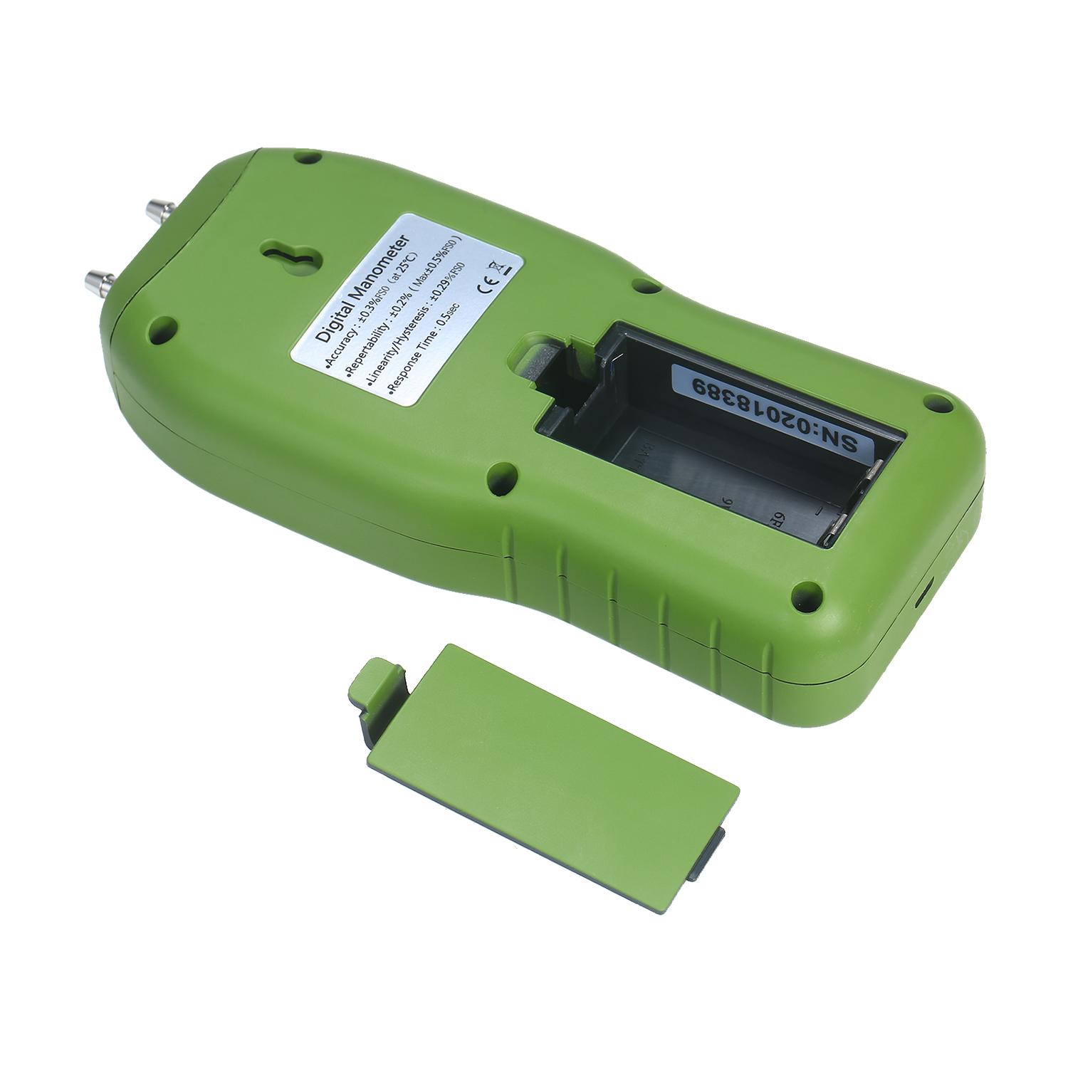 Manometer Digital Air Pressure Meter 12 Unit Dual Port Differential Pressure Gauge HVAC Gas Pressure Tester Large LCD